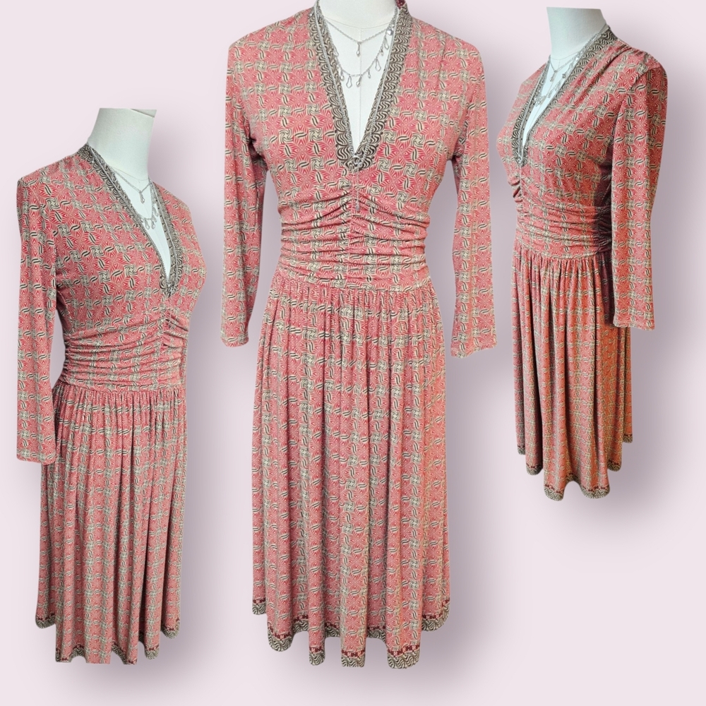 Elegant Pink Patterned Dress